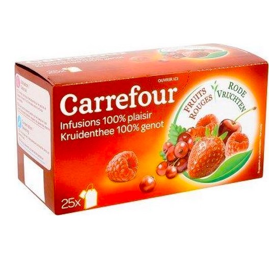 Infusion Fruits Rouges Carrefour, boite de 25 sachets – Carrefour